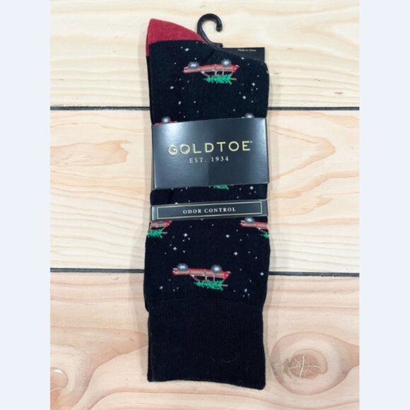 NEW Men's 6 -12.5 Gold Toe Wagoneer Christmas Tree Dress Socks - Picture 2 of 4